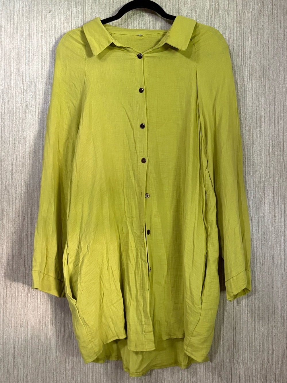 Amazon Lime Green Button-Front Midi Dress